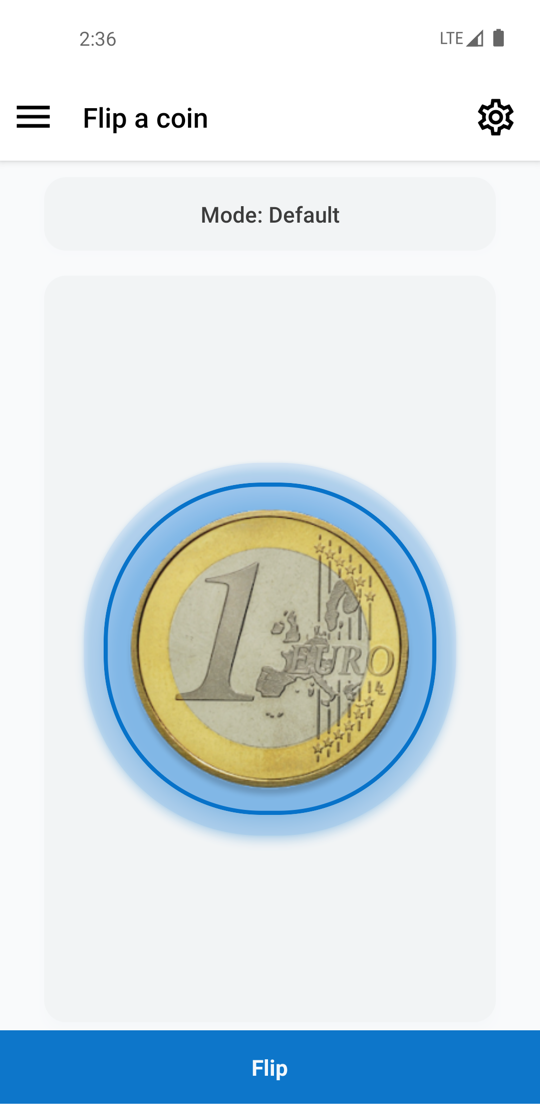 Coin flip app with heads or tails, custom options, and one-tap decision